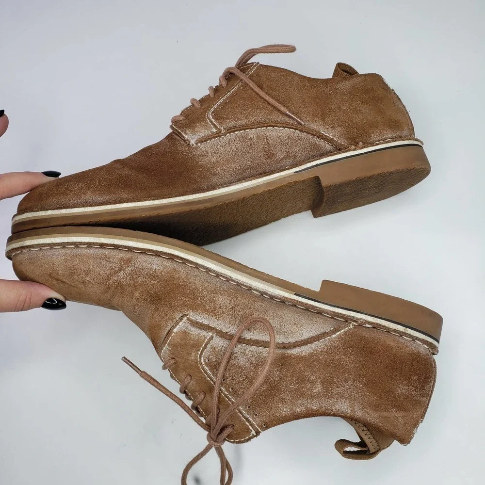 Steve Madden Stannis Brushed Suede Leather Oxford Men's 10‎ Tan